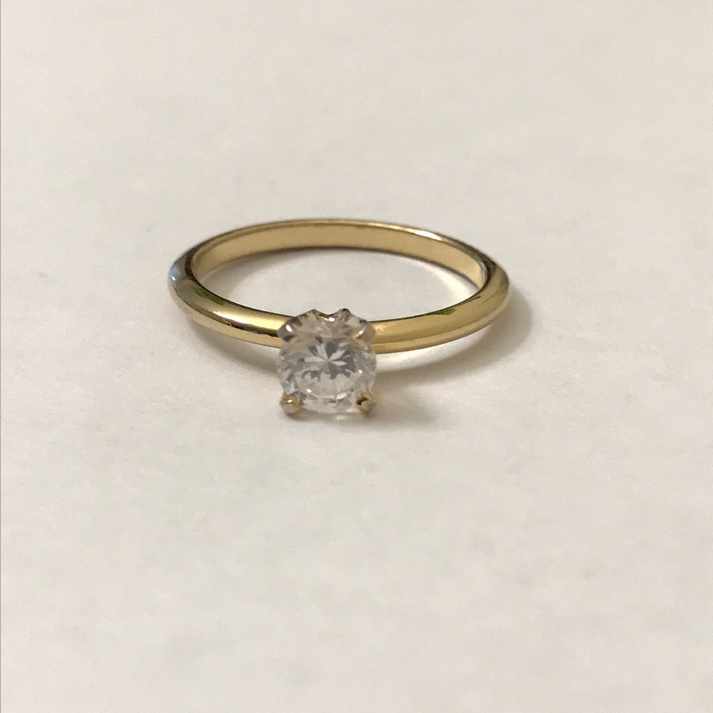 Gold Ring with Cubic Zirconia Stone